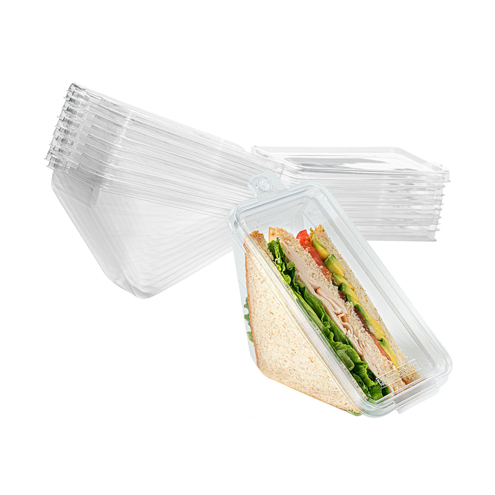 Tamper Tek Triangle Clear Plastic Sandwich Container - with Lid, Tamper ...