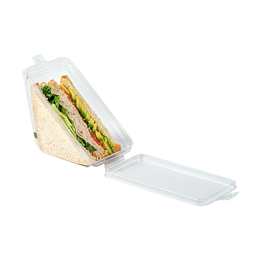 Tamper Tek Triangle Clear Plastic Sandwich Container - with Lid, Tamper ...