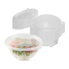 Tamper Tek 24 oz Round Clear Plastic Bowl - with Lid, Tamper-Evident, Microwavable - 6 3/4