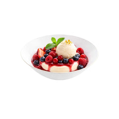 Moderna 16 oz Round White Plastic Gold-Rimmed Bowl - 7