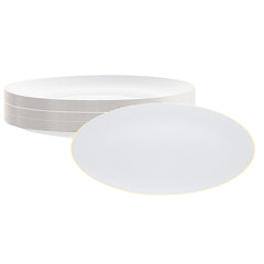 Moderna Round White Plastic Gold-Rimmed Plate - 10