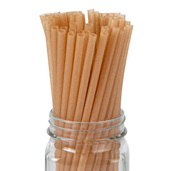 Basic Nature Brown PLA Plastic / Sugarcane Straw - Compostable - 8 1/4