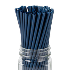 Basic Nature Midnight Blue PLA Plastic / PBAT Plastic Straw - Compostable - 8 1/4