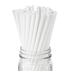 Basic Nature White PLA Plastic / PBAT Plastic Straw - Compostable - 8 1/4