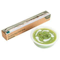 Basic Nature Clear Plastic Foodservice Food Wrap - Home Compostable, BPA-Free, Microwave-Safe - 12