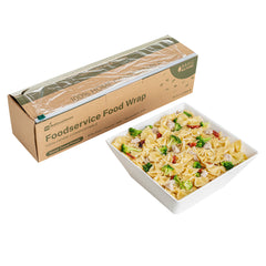 Basic Nature Clear Plastic Foodservice Food Wrap - Compostable, BPA-Free, Microwave-Safe - 18