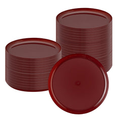 Moderna Round Burgundy Plastic Plate - 8 1/2