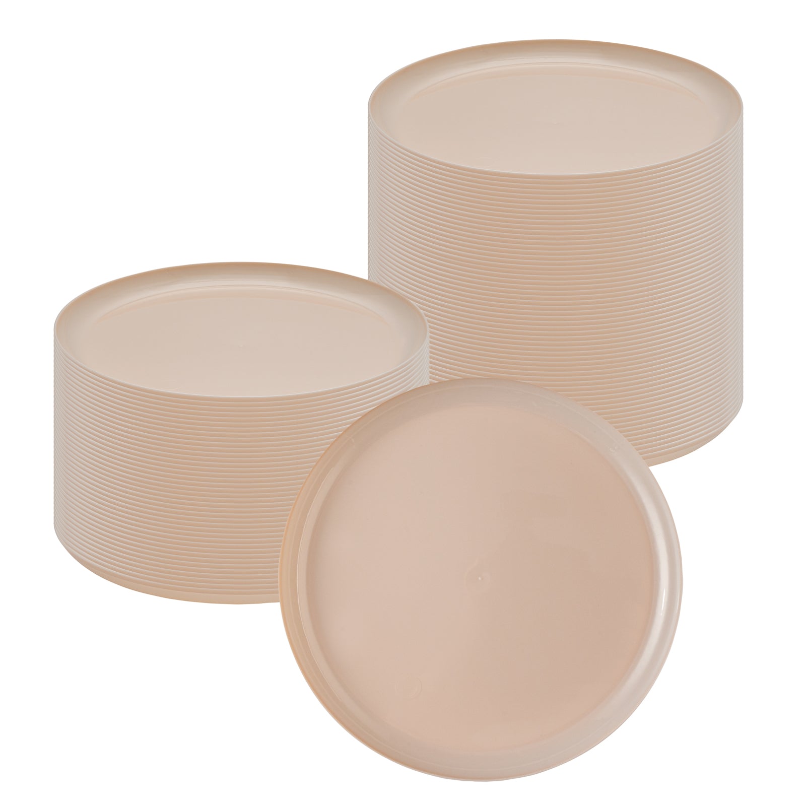 Moderna Round Light Pink Plastic Plate - 10 3/4" x 10 3/4" x 1/2" - 40 count box