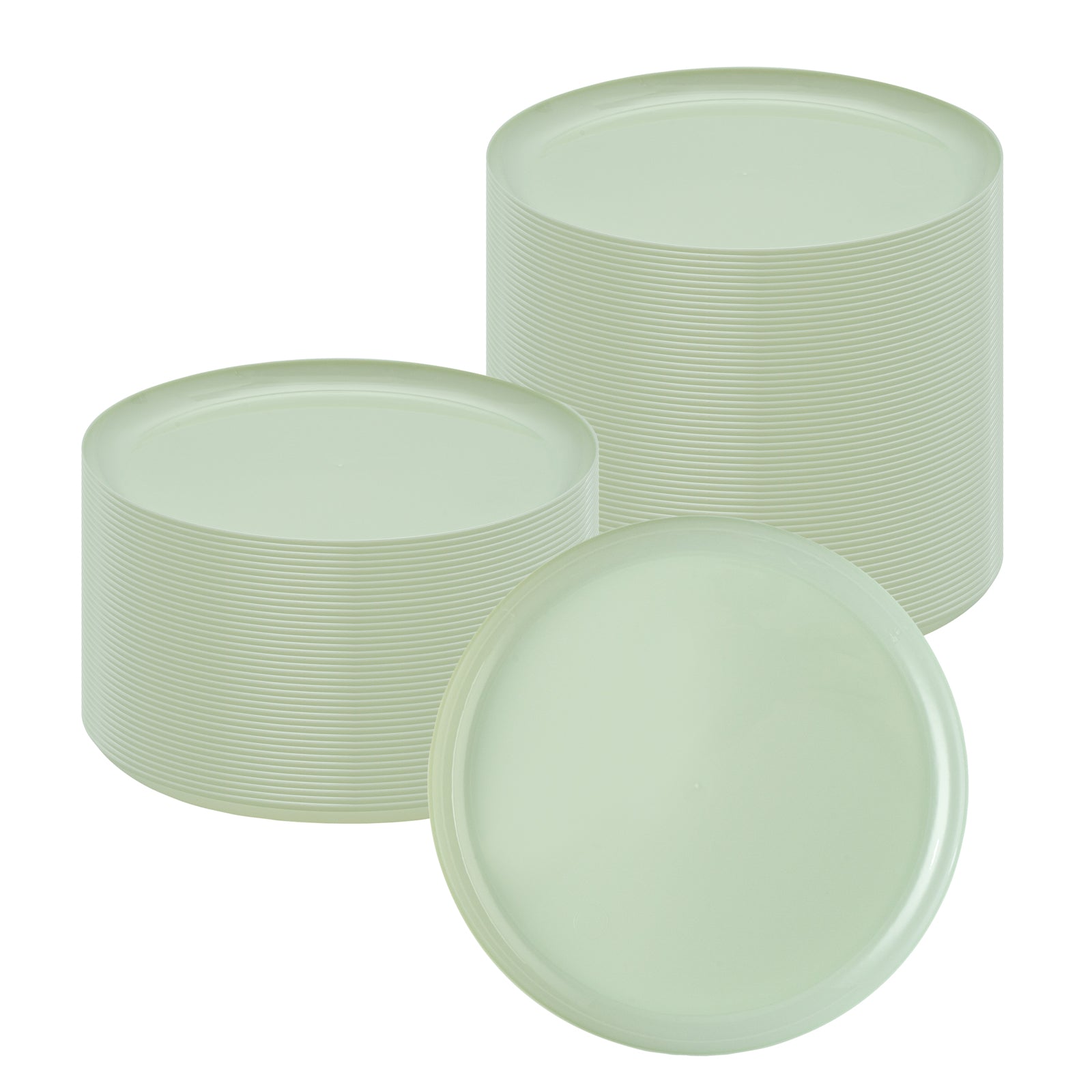 Moderna Round Mint Green Plastic Plate - 10 3/4" x 10 3/4" x 1/2" - 40 count box