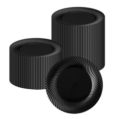 Moderna Round Black Plastic Wave Plate - 7