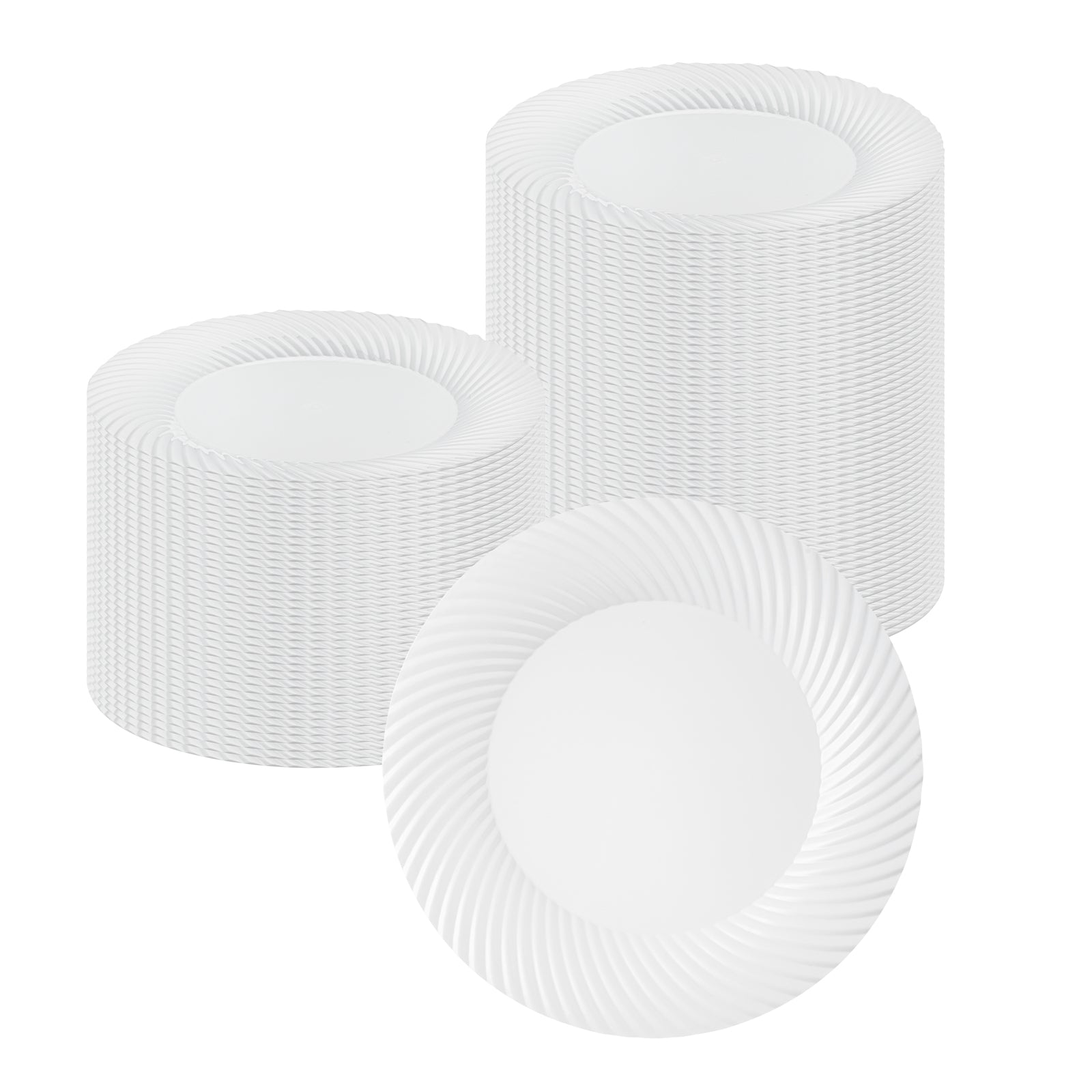 Moderna Round White Plastic Wave Plate - 9" x 9" x 1/2" - 40 count box
