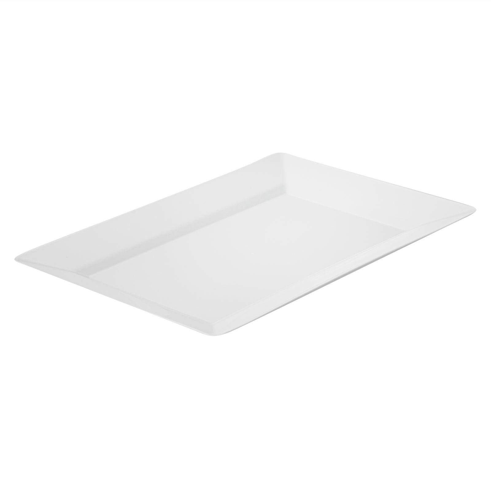 Moderna Rectangle White Plastic Plate - 9 1/2" x 6 1/4" x 1/2" - 10 count box