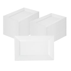 Moderna Rectangle White Plastic Plate - 11 1/2