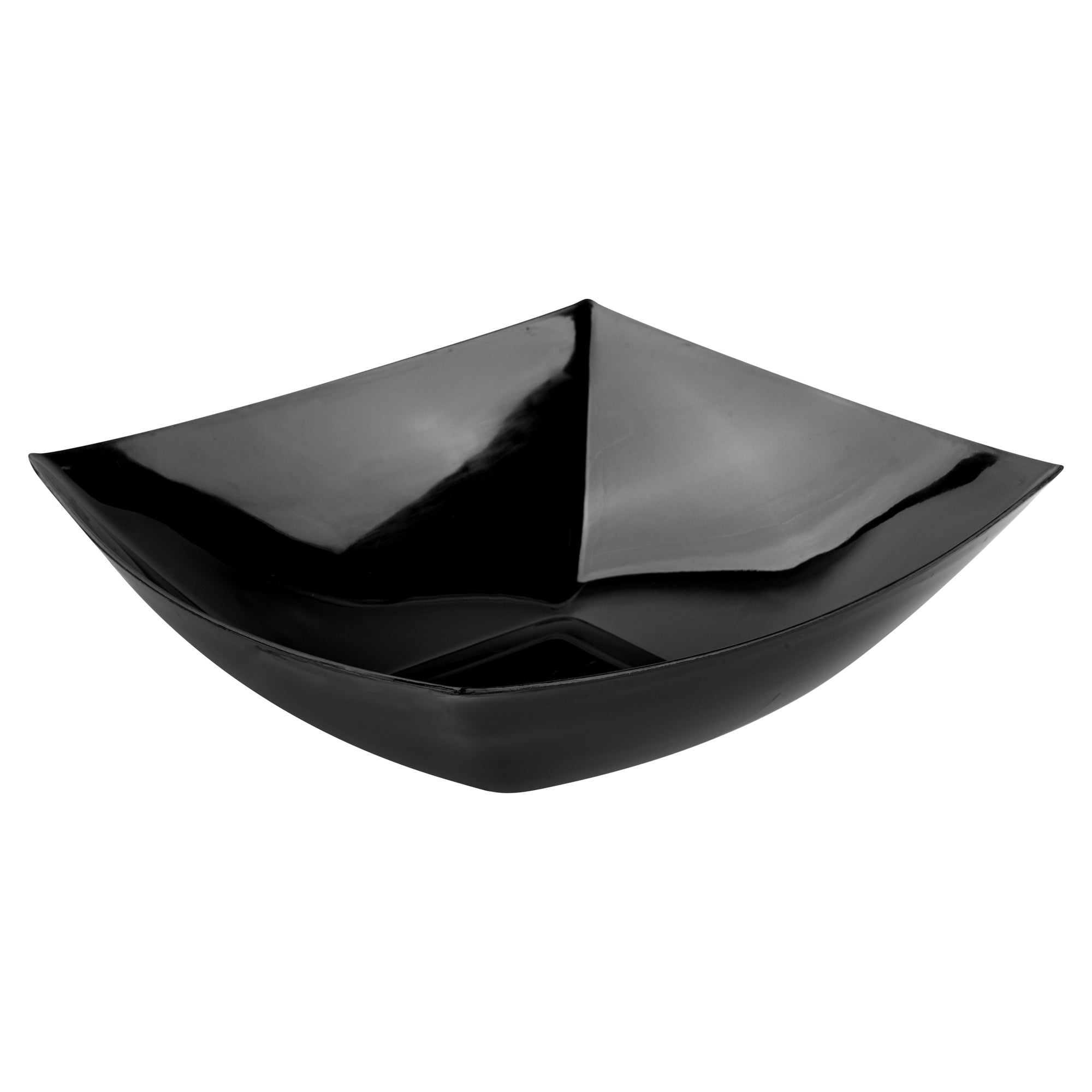 Moderna 64 oz Square Black Plastic Serving Bowl - 9 3/4" x 9 3/4" x 3" - 10 count box