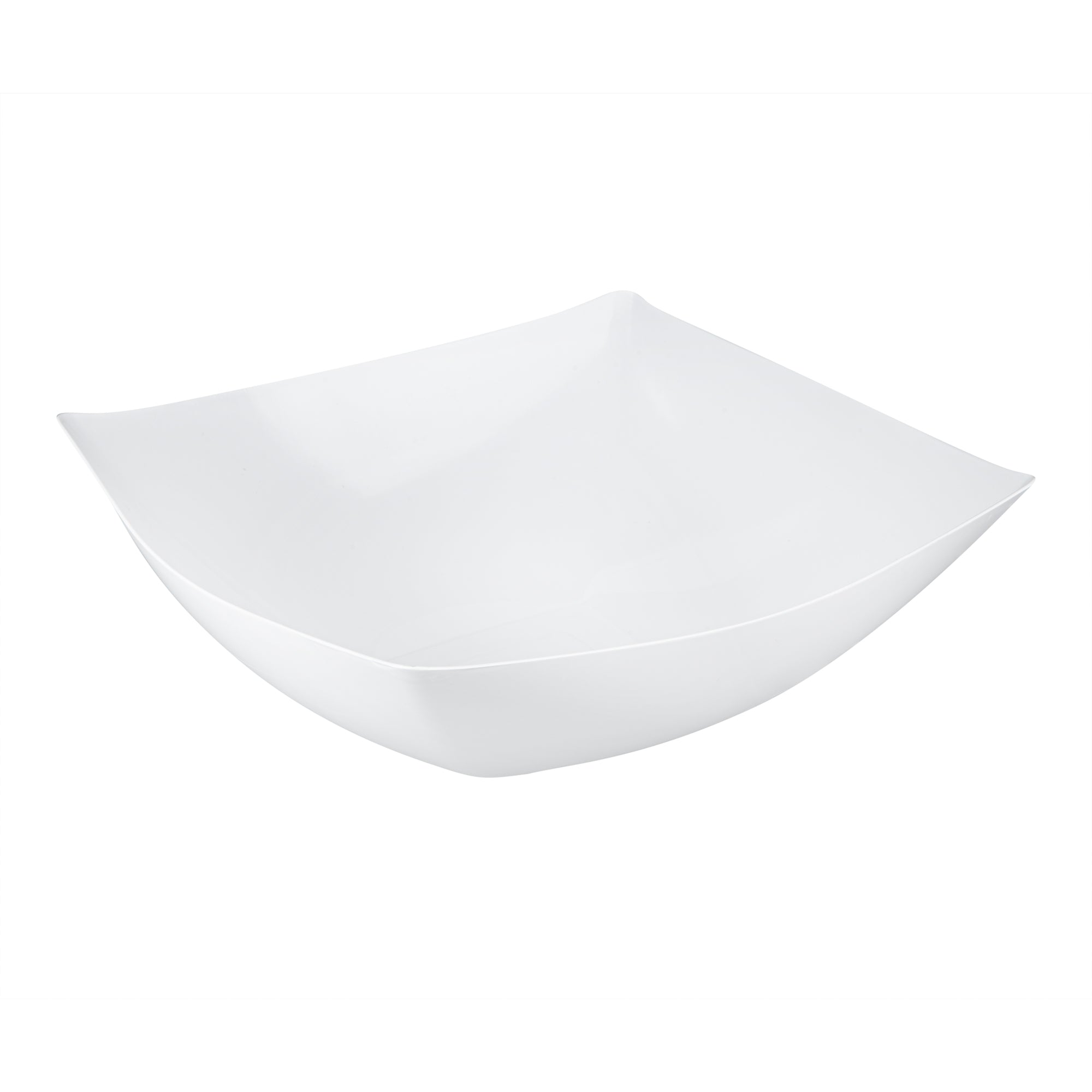 Moderna 128 oz Square White Plastic Serving Bowl - 12" x 12" x 4" - 40 count box