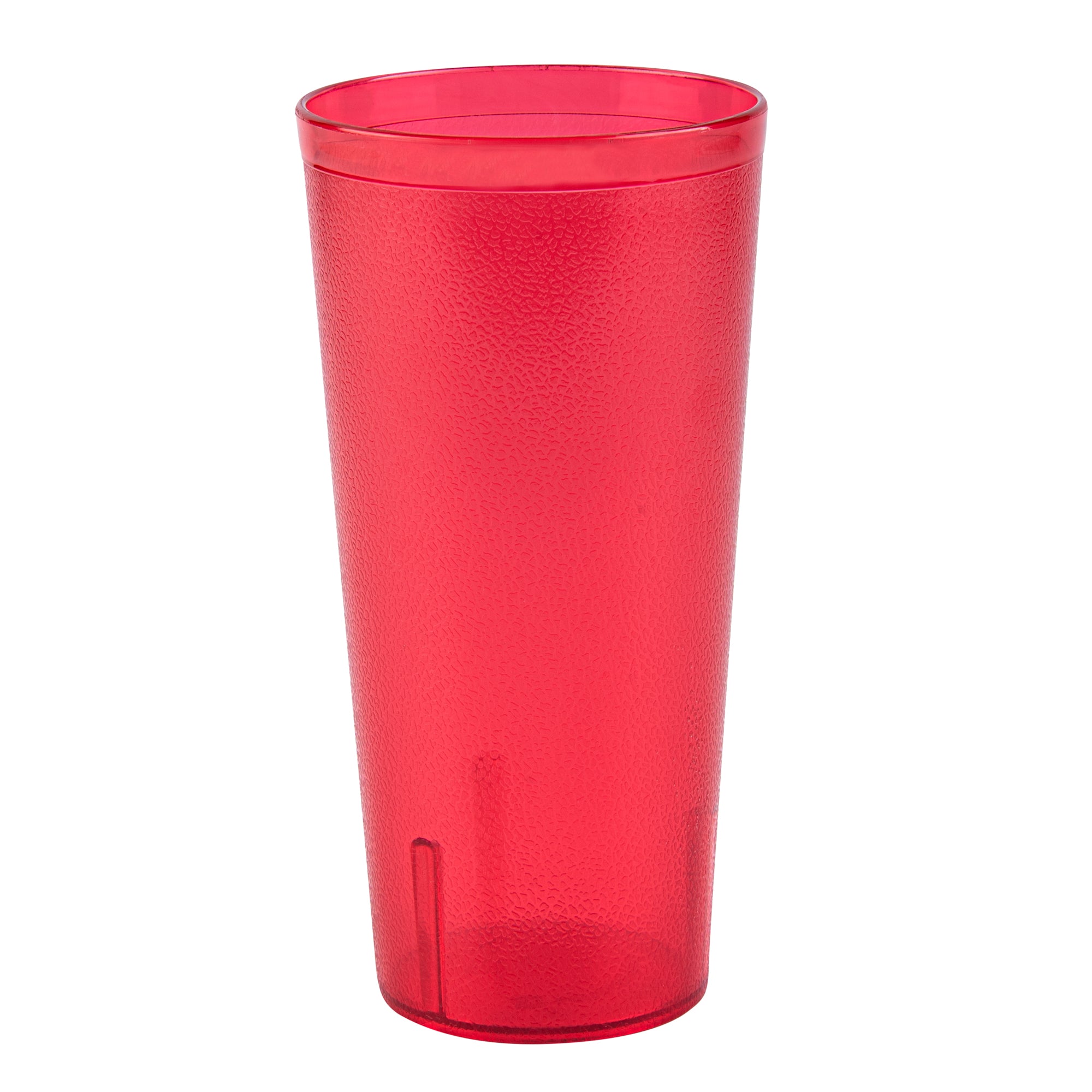 Bev Tek 24 oz Red SAN Plastic Tumbler - Pebbled - 3 1/2" x 3 1/2" x 7" - 10 count box