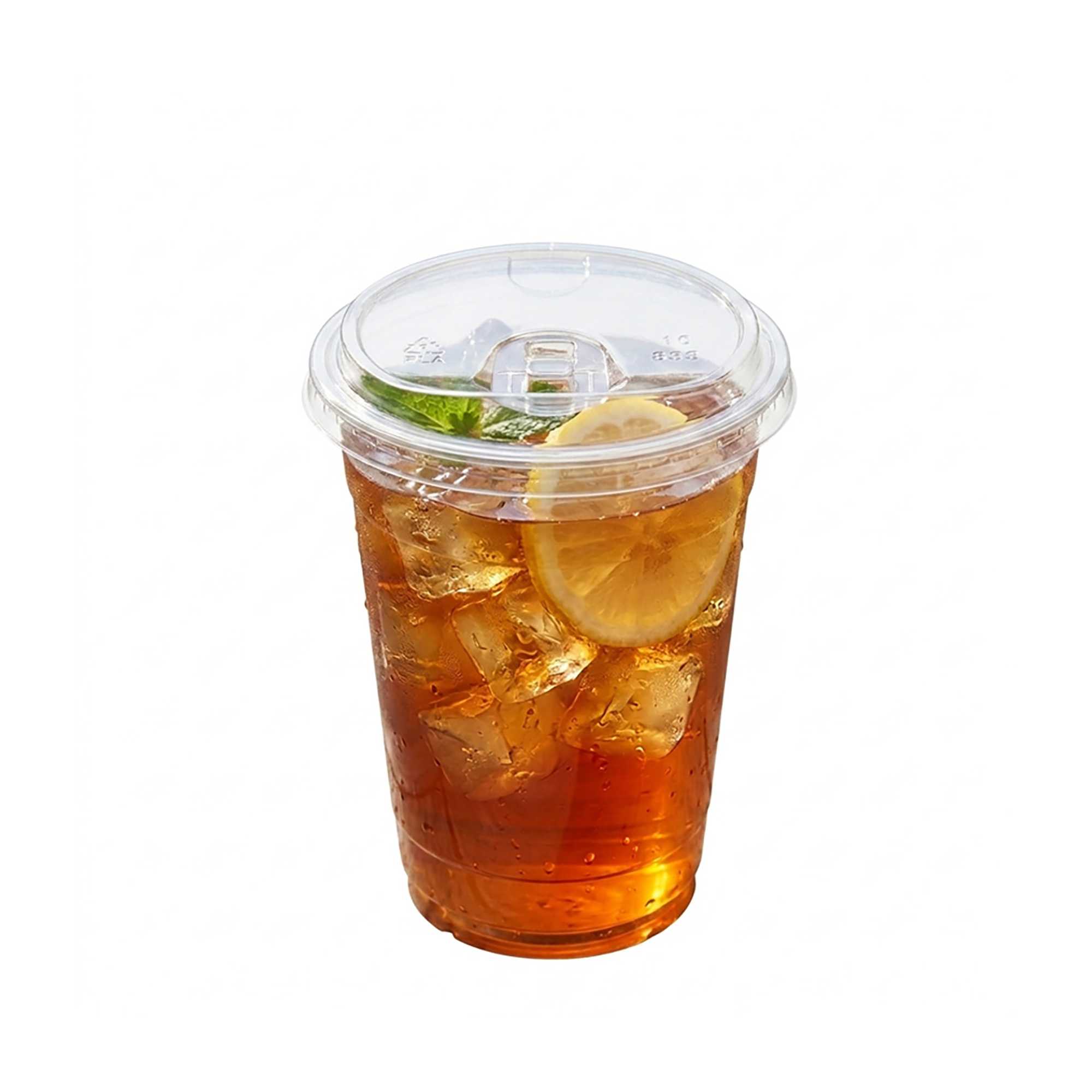 Sustain Clear PLA Plastic Straw or Sip Cold Cup Lid - Fits 9, 12, 16, 20 and 22 oz, Compostable - 1000 count box