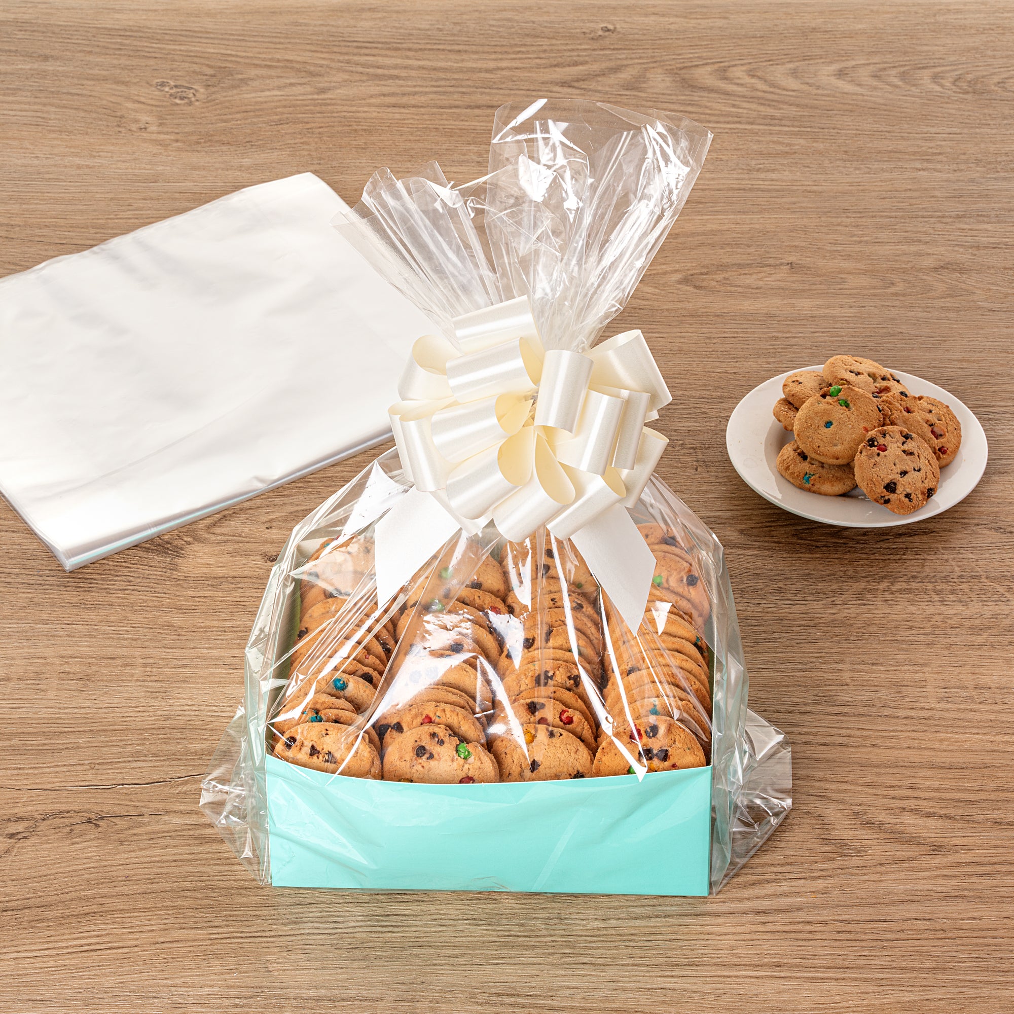 Bag Tek Clear Plastic Gift Basket Bag Gusseted 12" x 4" x 20" 10