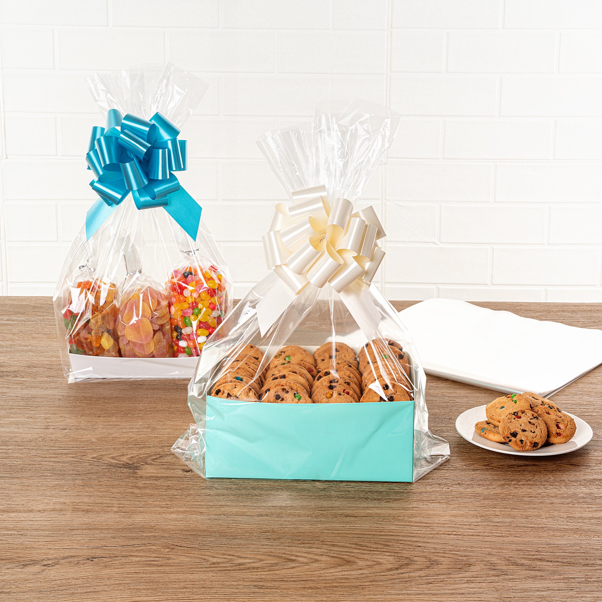 Bag Tek Clear Plastic Gift Basket Bag Gusseted 12" x 4" x 20" 10