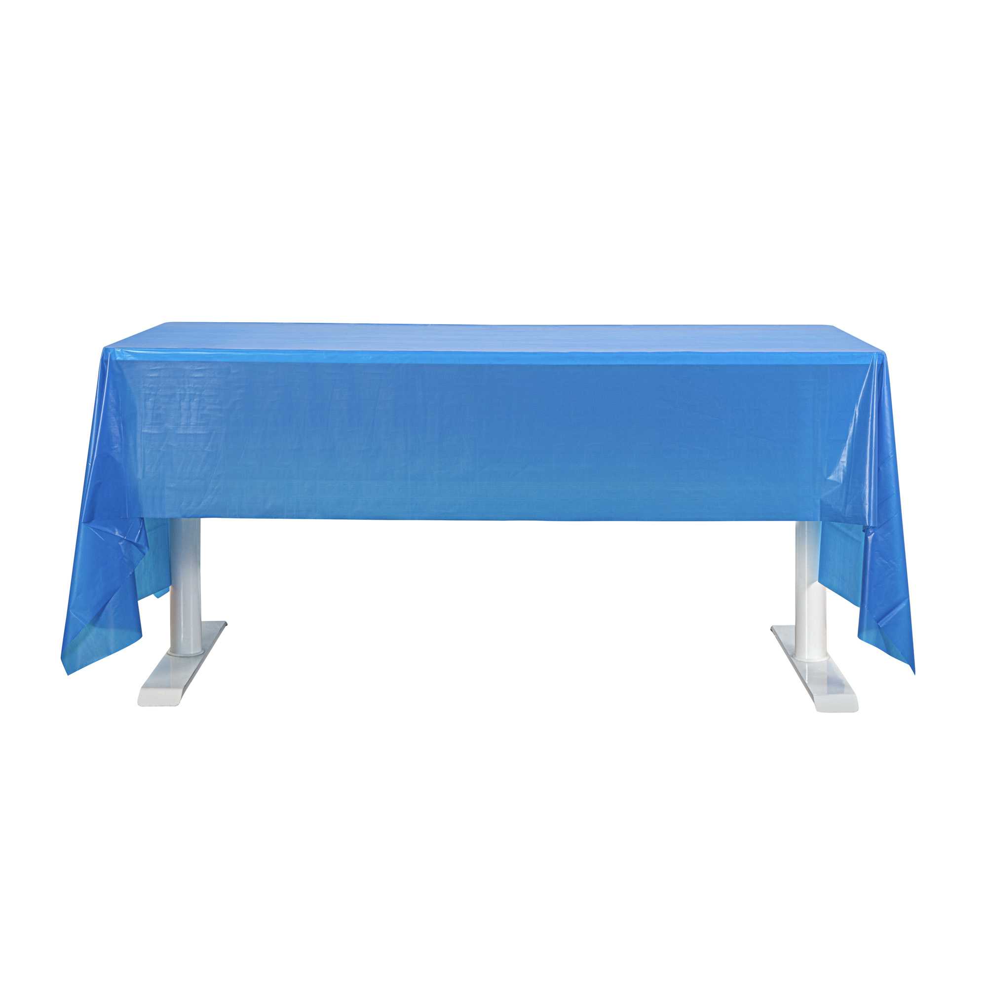 Table Tek Rectangle Navy Blue Plastic Table Cover - 108" x 54" - 2 count box