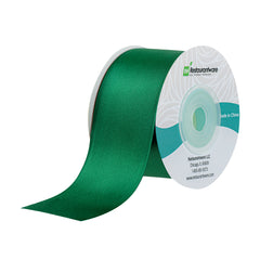 Gift Tek Forest Green Polyester Satin Ribbon - Single Face - 1 1/2