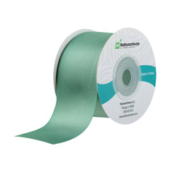 Gift Tek Dark Shale Green Polyester Satin Ribbon - Single Face - 1 1/2