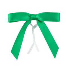 Gift Tek Emerald Green Polyester Satin Twist Tie Bow - Pre-Tied - 3