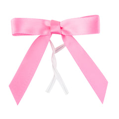 Gift Tek Pink Polyester Satin Twist Tie Bow - Pre-Tied - 3