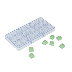Pastry Tek Polycarbonate Leaf Block Candy / Chocolate Mold - 24-Compartment - 10 count box