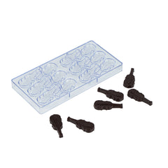 Pastry Tek Polycarbonate Violin Candy / Chocolate Mold - 12-Compartment - 10 count box