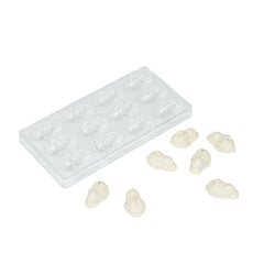 Pastry Tek Polycarbonate Bunny Candy / Chocolate Mold - 12-Compartment - 10 count box