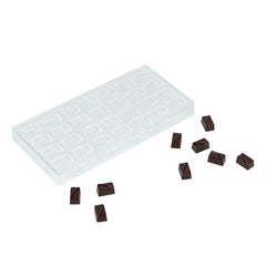 Pastry Tek Polycarbonate Wave Candy / Chocolate Mold - 28-Compartment - 10 count box