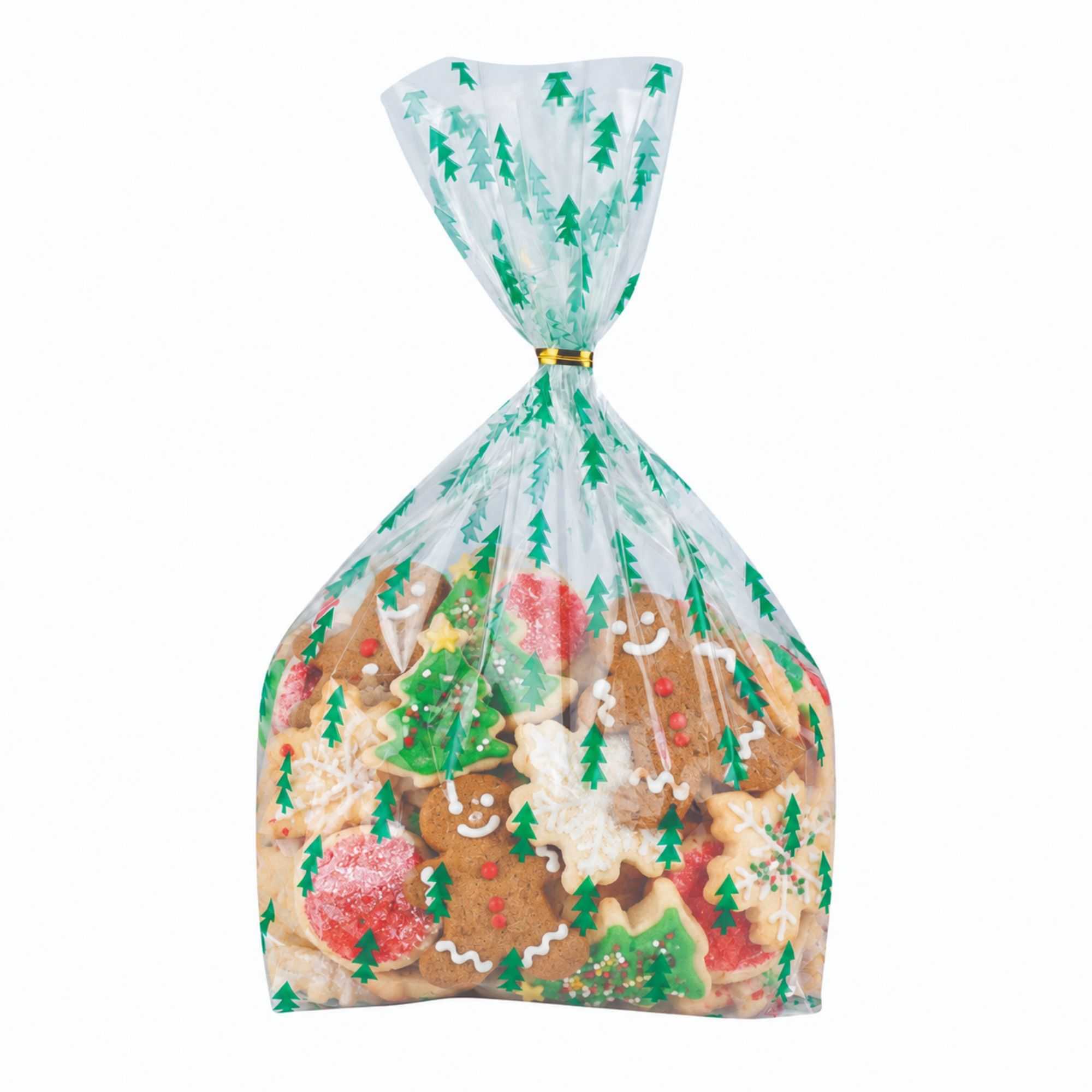 Bag Tek Plastic Candy Bag - Christmas Trees, Gusseted - 5" x 3" x 11" - 4000 count box
