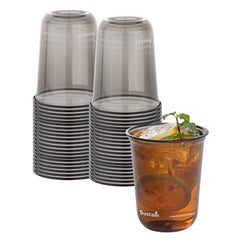 Sustain 12 oz U-Shape Black PLA Plastic Drinking Cup - Compostable, Rounded Bottom - 3 1/2