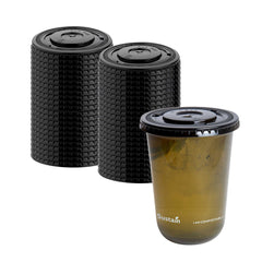 Sustain Round Black PLA Plastic Flat Lid - Fits 12, 16, and 24 oz, Compostable - 3 1/2
