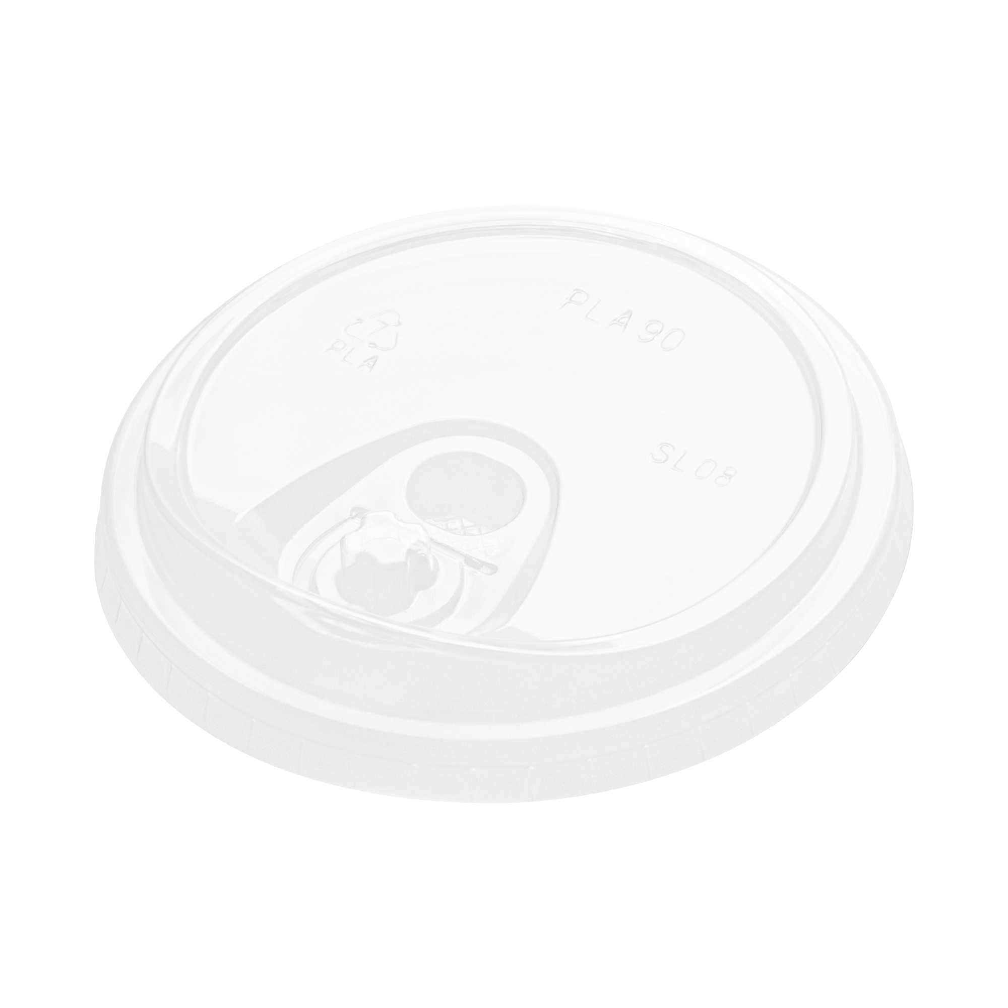 Sustain Round Clear PLA Plastic Straw or Sippy Lid - Fits 12, 16, and 24 oz Cups, Compostable - 3 1/2" x 3 1/2" - 1000 count box
