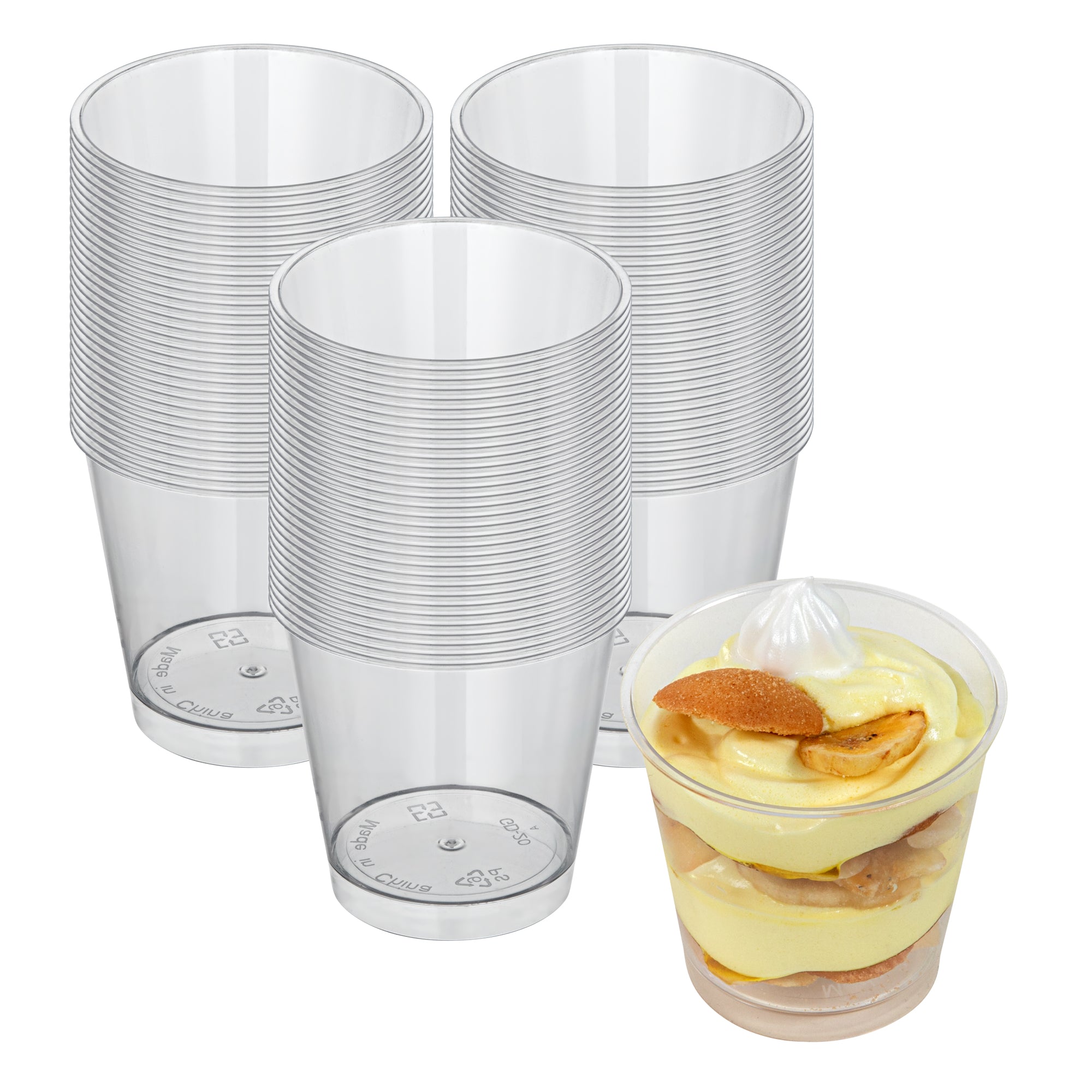 Mini Serve 6 oz Round Clear Plastic Dessert Cup - 3'' x 3'' x 2 3/4'' - 25 count box