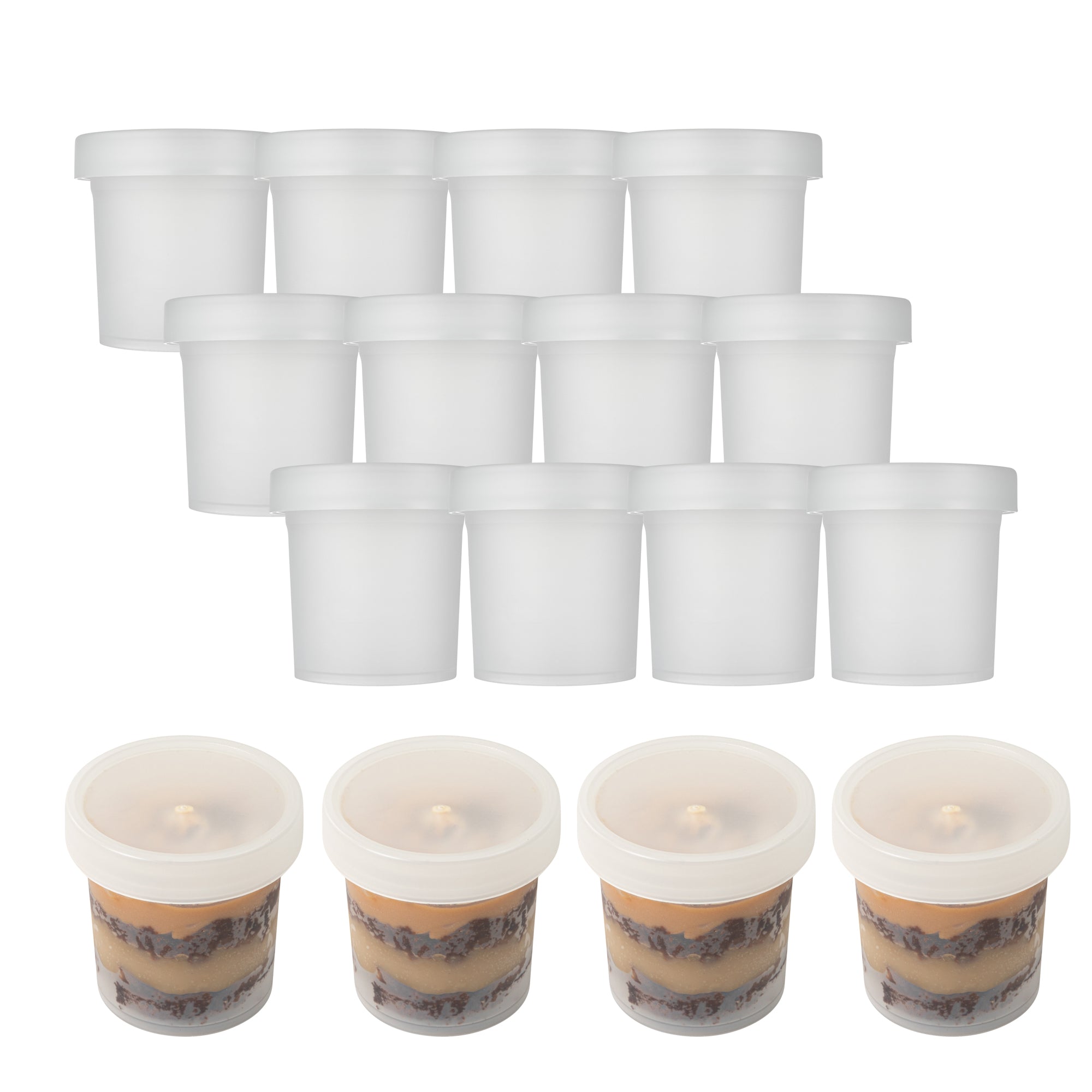 Mini Serve 10 oz Round Clear Plastic Dessert Cup - with Lid - 3 1/2'' x 3 1/2'' x 3 1/2'' - 100 count box