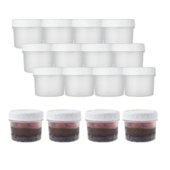 Mini Serve 7 oz Round Clear Plastic Dessert Cup - with Lid - 2 3/4'' x 2 3/4'' x 2 1/2'' - 25 count box