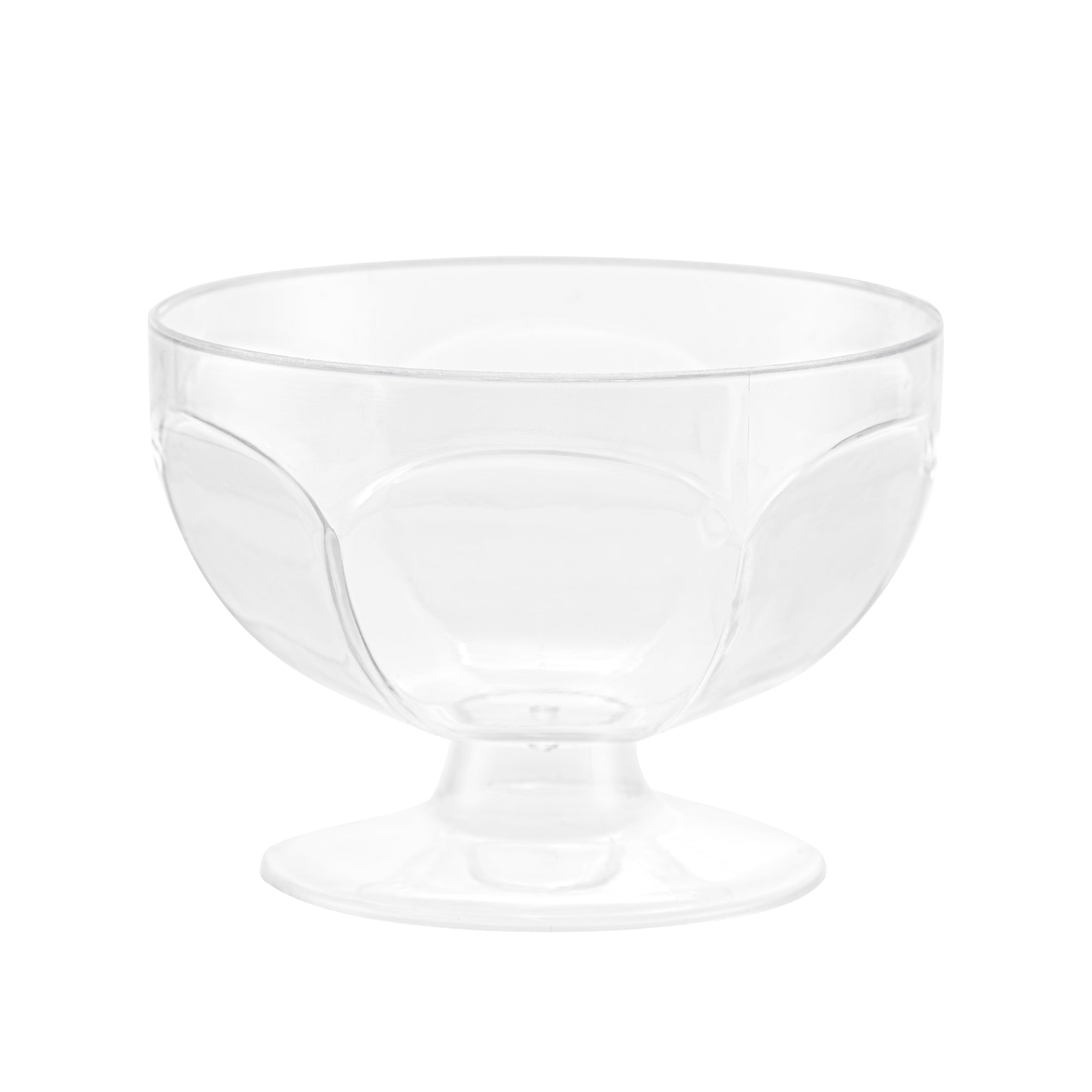 Mini Serve 3 oz Clear Plastic Footed Bowl - 3" x 3" x 2 1/4" - 100 count box