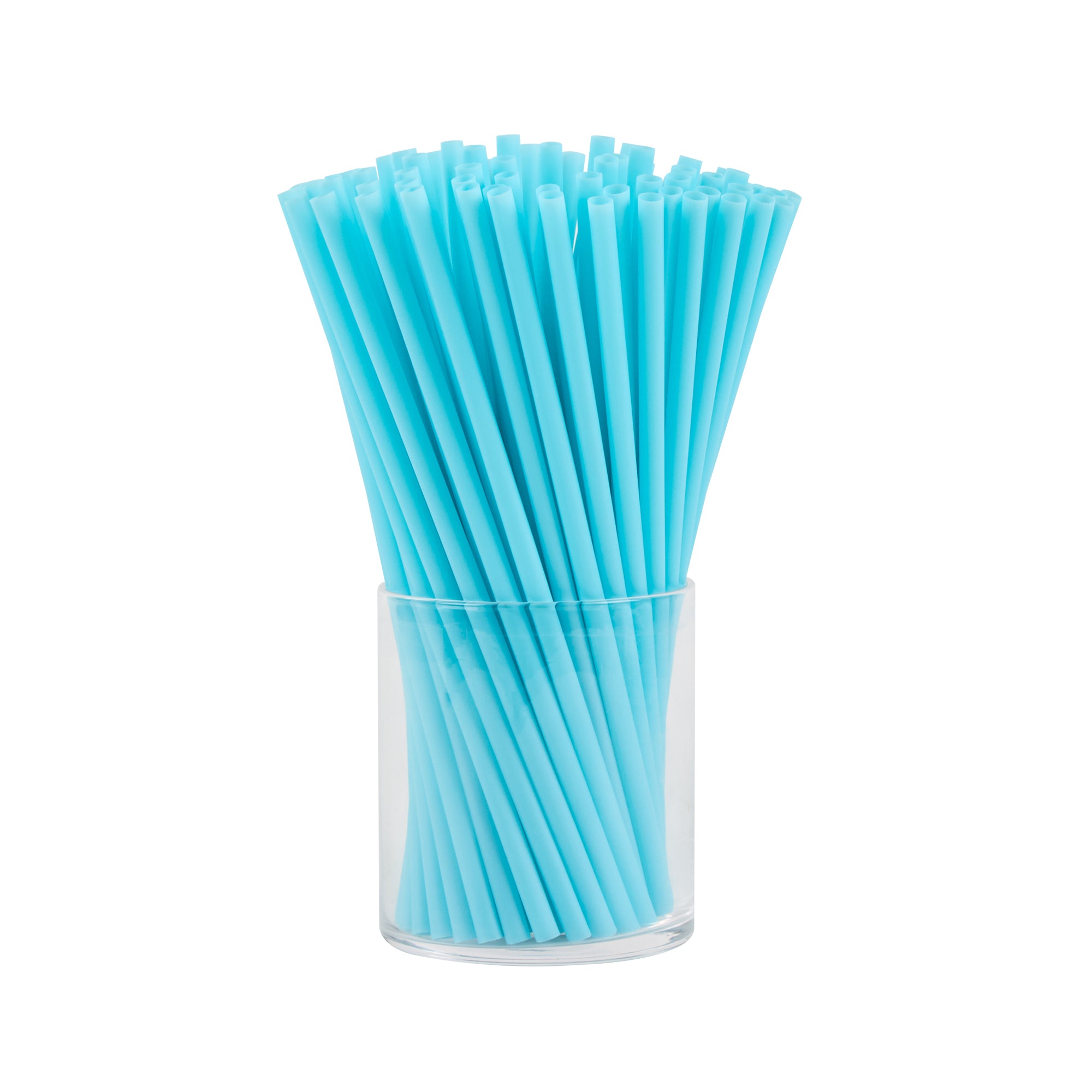 Vanish Blue PHA Plastic Straw - Unwrapped, Compostable - 7 3/4" - 1000 count box