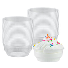 Chef 101 4 oz Round Clear Plastic Dessert Cup - 3 1/4