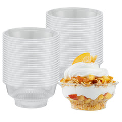 Chef 101 5 oz Round Clear Plastic Dessert Cup - 3 3/4