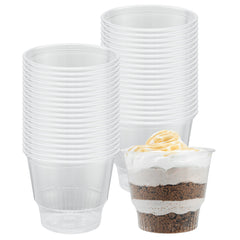 Chef 101 12 oz Round Clear Plastic Dessert Cup - 3 3/4