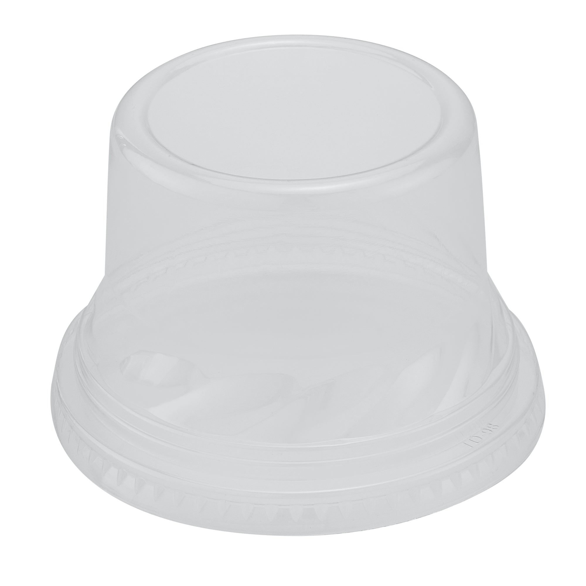 Chef 101 Round Clear Plastic Tall Dome Lid - Fits Plastic Dessert Cup - 3 3/4" x 3 3/4" x 2 1/2" - 50 count box