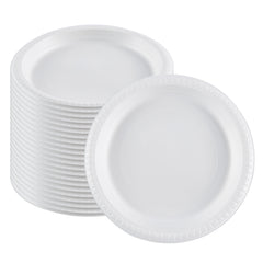 Chef 101 Round White Plastic Plate - Microwavable - 9