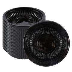 Chef 101 34 oz Round Black Plastic Bowl - Microwavable - 9