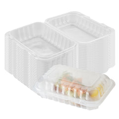 Chef 101 29 oz Rectangle Clear Plastic Clamshell Container - Anti-Fog, Microwavable - 9