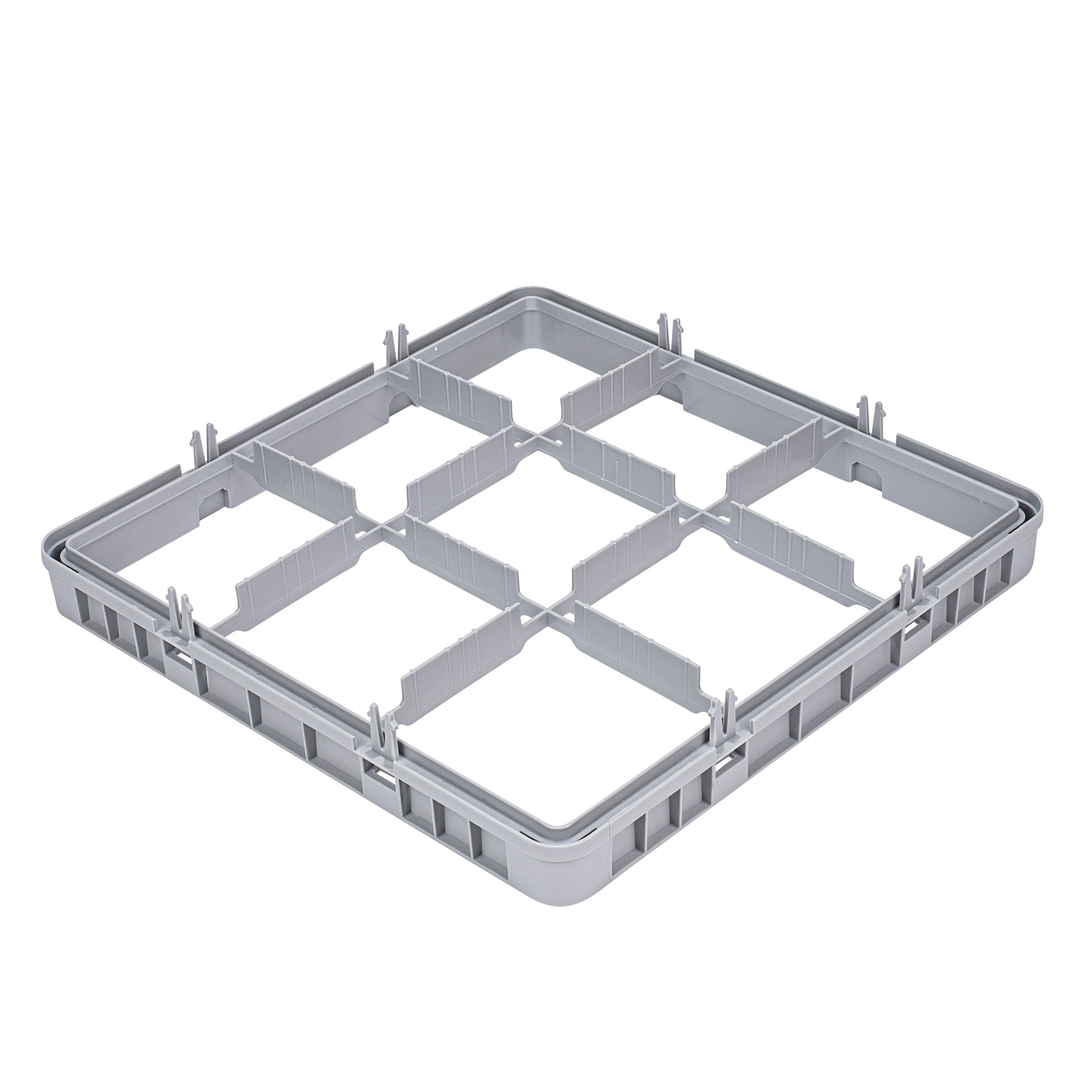 Clean Tek Professional Gray Half Drop Extender - 9 Compartments - 19 3/4" x 19 3/4" x 3" - 1 count box