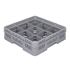 Clean Tek Professional Gray Glass Rack - 9 Compartments, 1 Full Drop Extender - 19 3/4